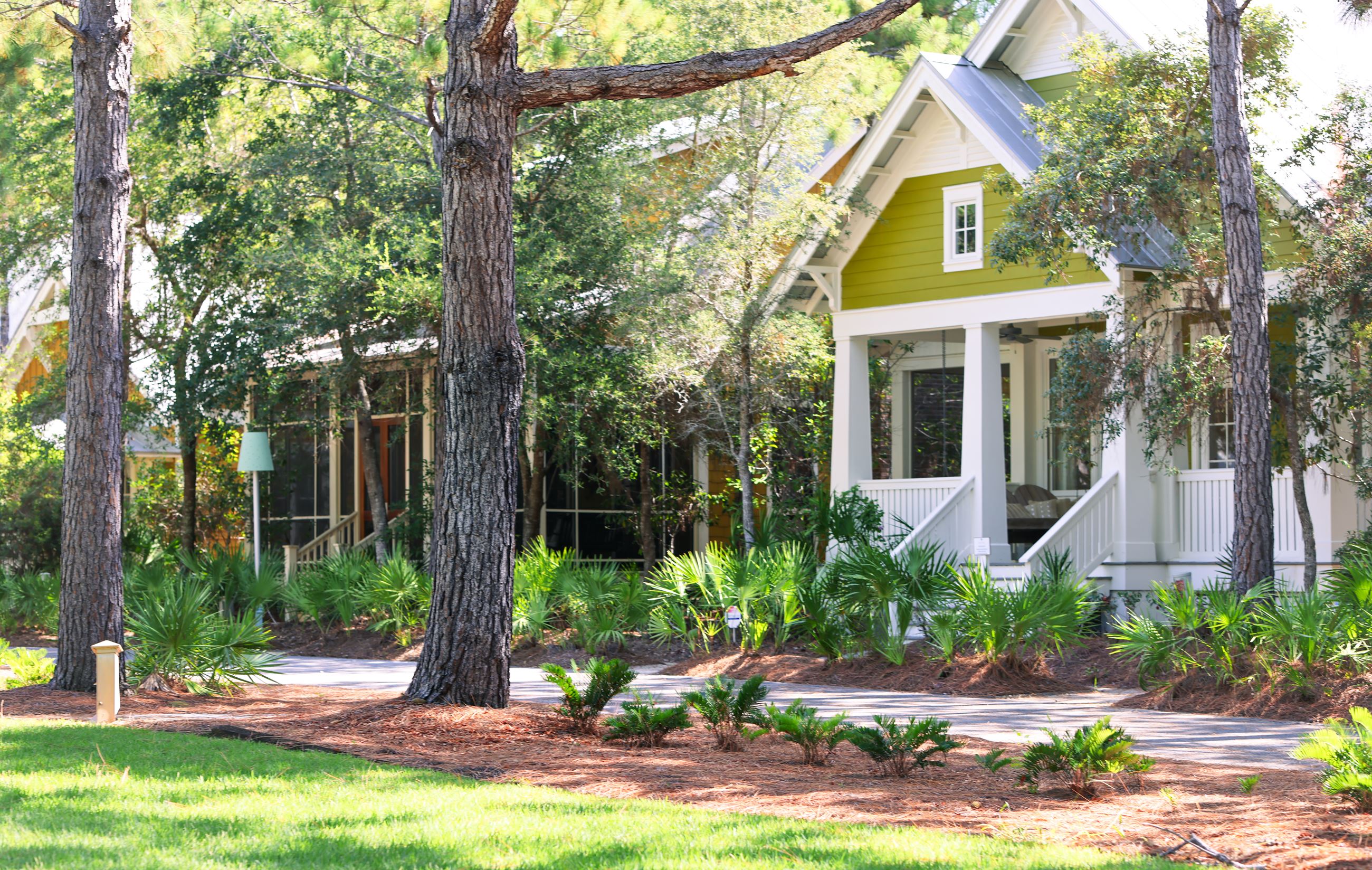 Cottage house adjacent to a pocket park in WaterColor