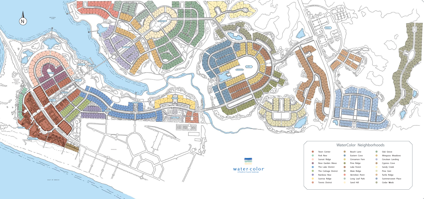 DRB WaterColor Neighborhoods District and Lot Map