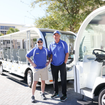 Photo of trolleys and trolley drivers