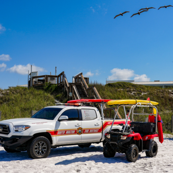 Picture of Lifeguard truck and ATV on beach